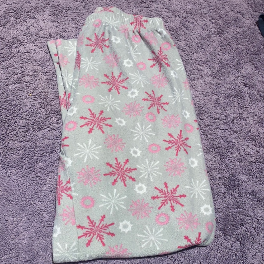 Snow flake fuzzy pajama pant